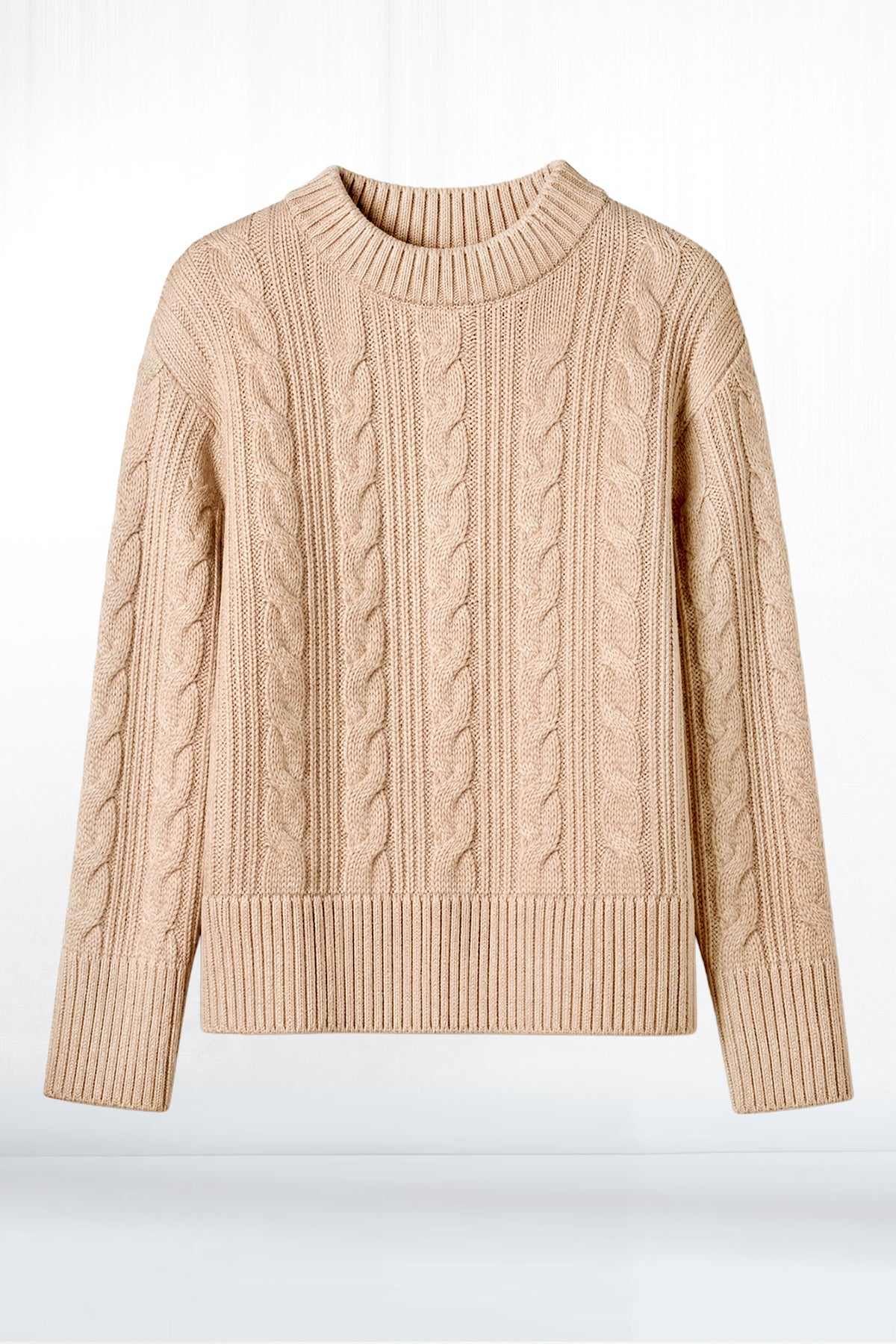 Crew Neck Spring Cable Sweater