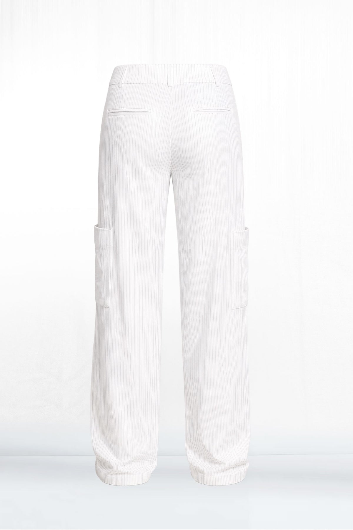 Evelyn Full Length White Pinstripe Pant