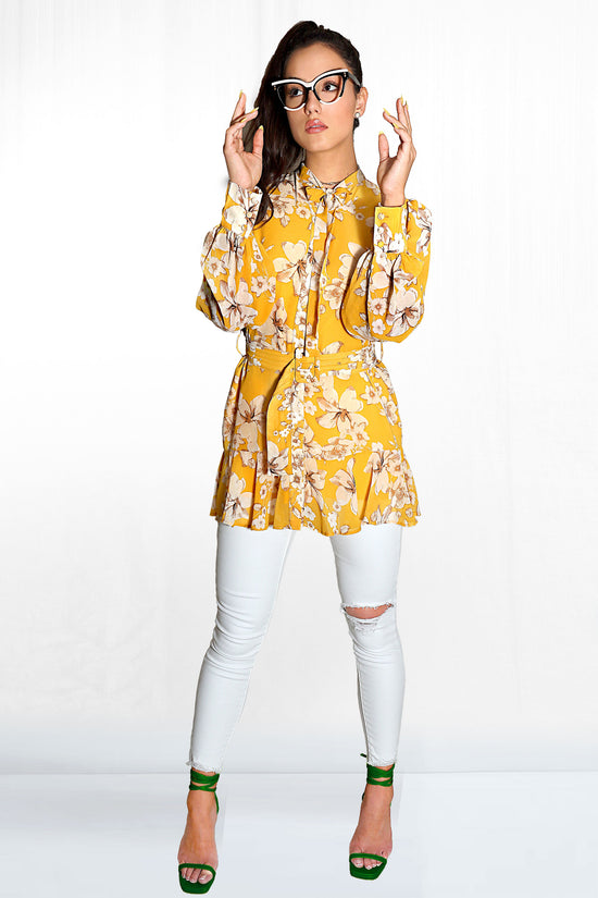 Floral Mini Ruffle Dress