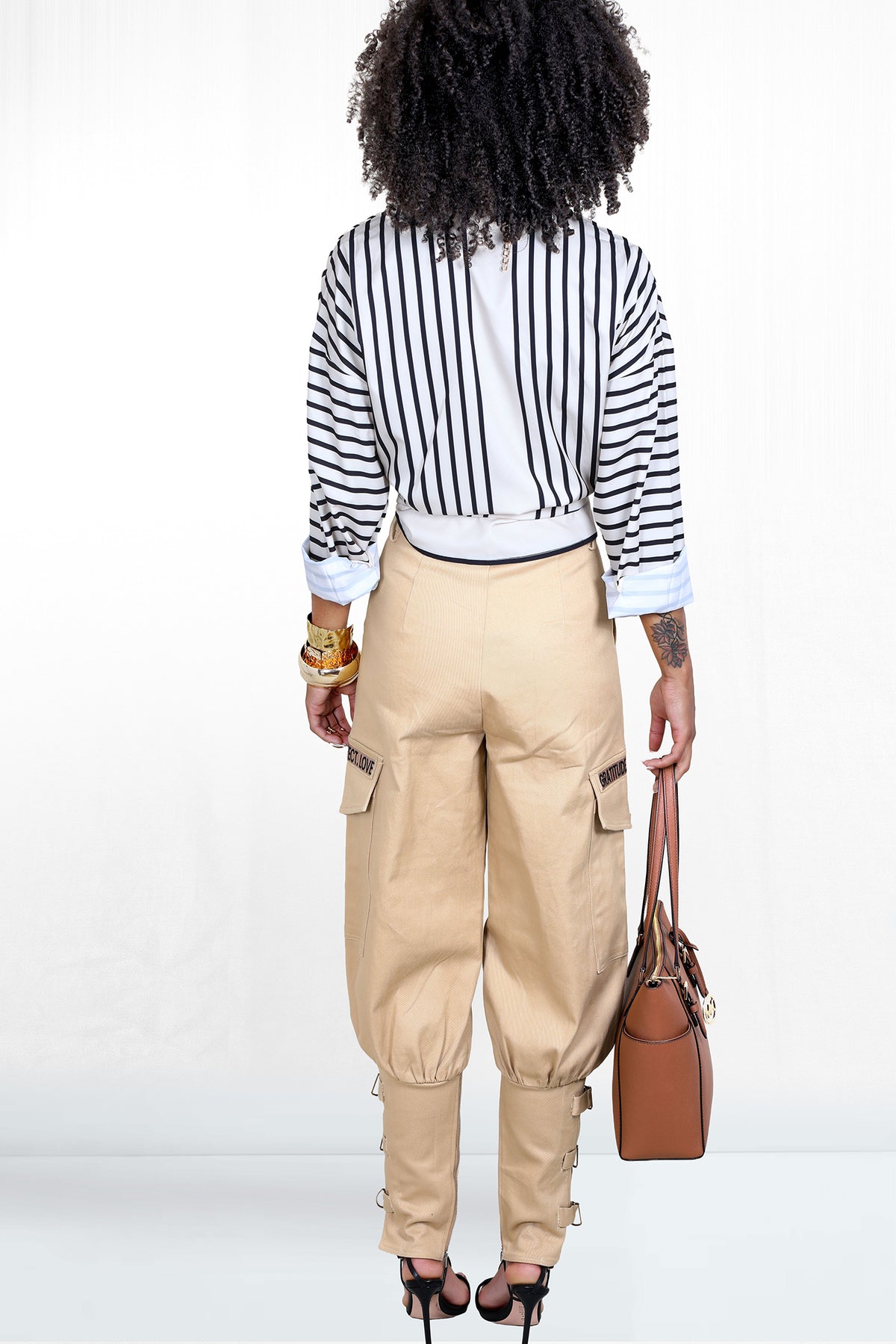 GRL Signature Snap Cargo Criss Cross Ankle Chino Pant