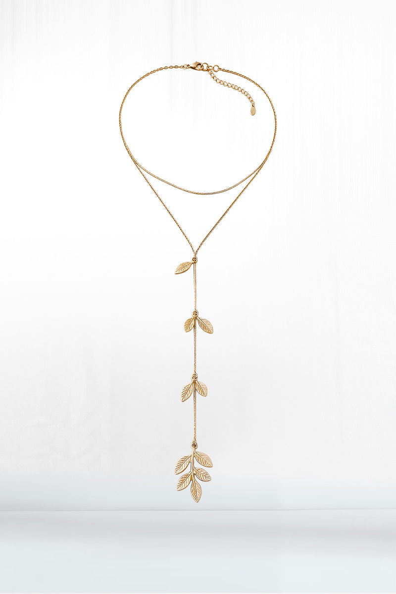 Gold Leaf Drop Necklace