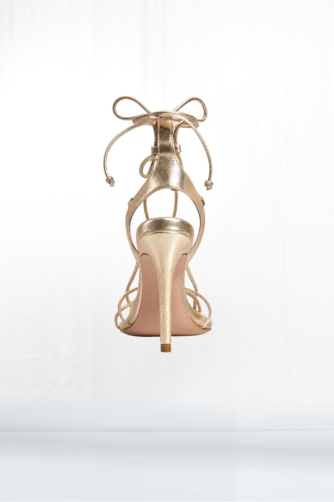 Gold Strappy Open Toe Shoe
