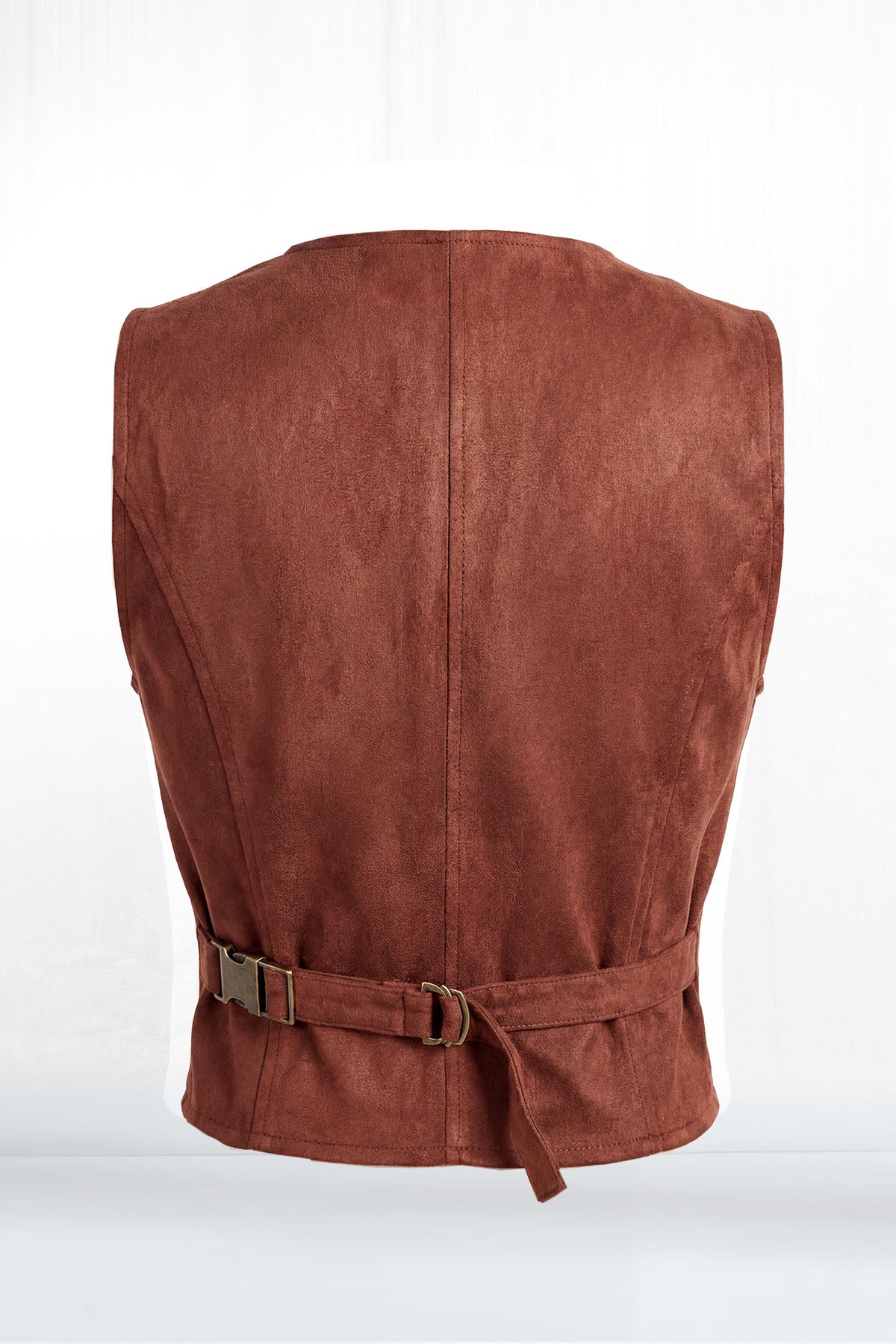 Jordan Cropped Faux Suede and Leather Zipper Vest