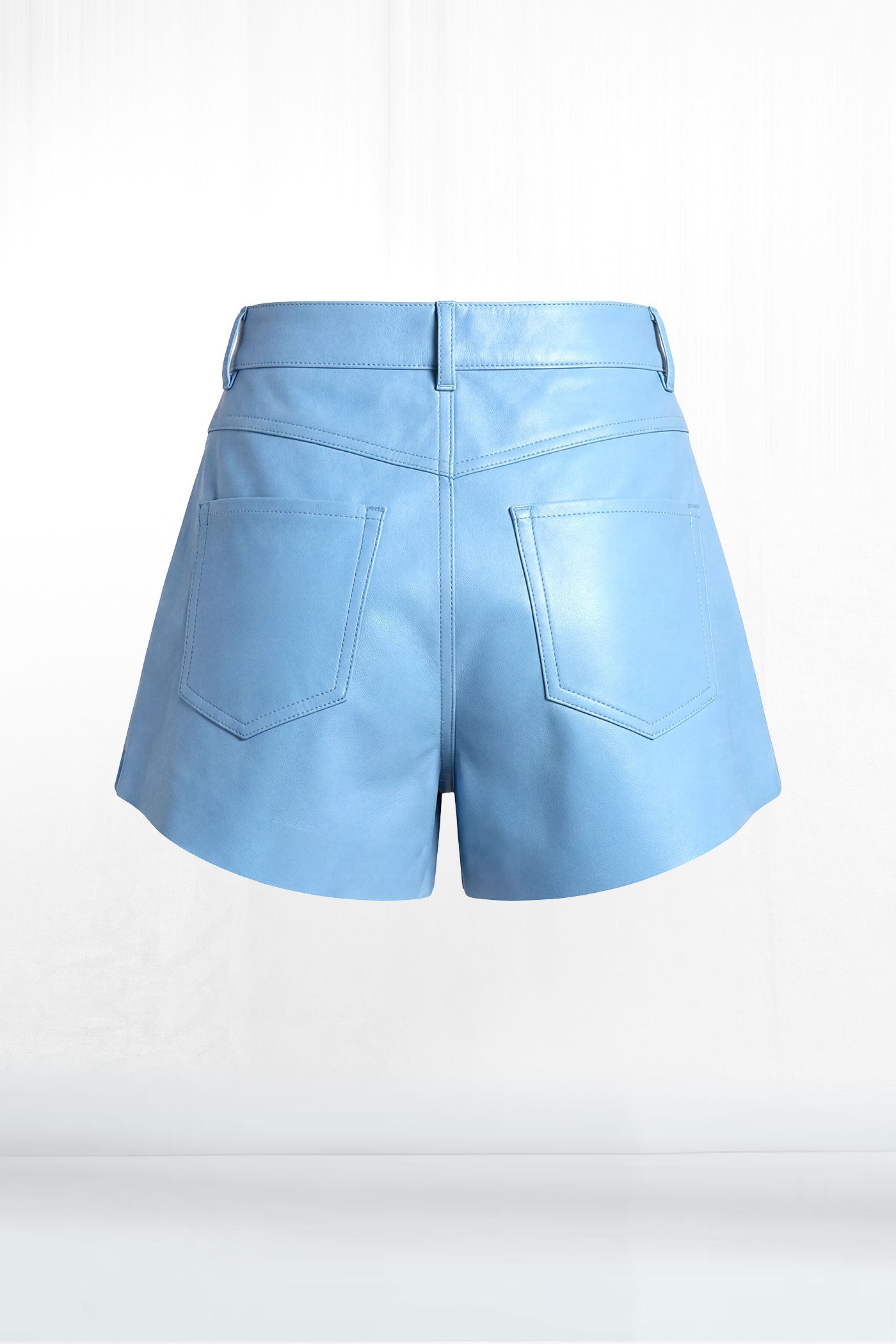 Larson Plush Faux Leather No Hem Pocket Shorts