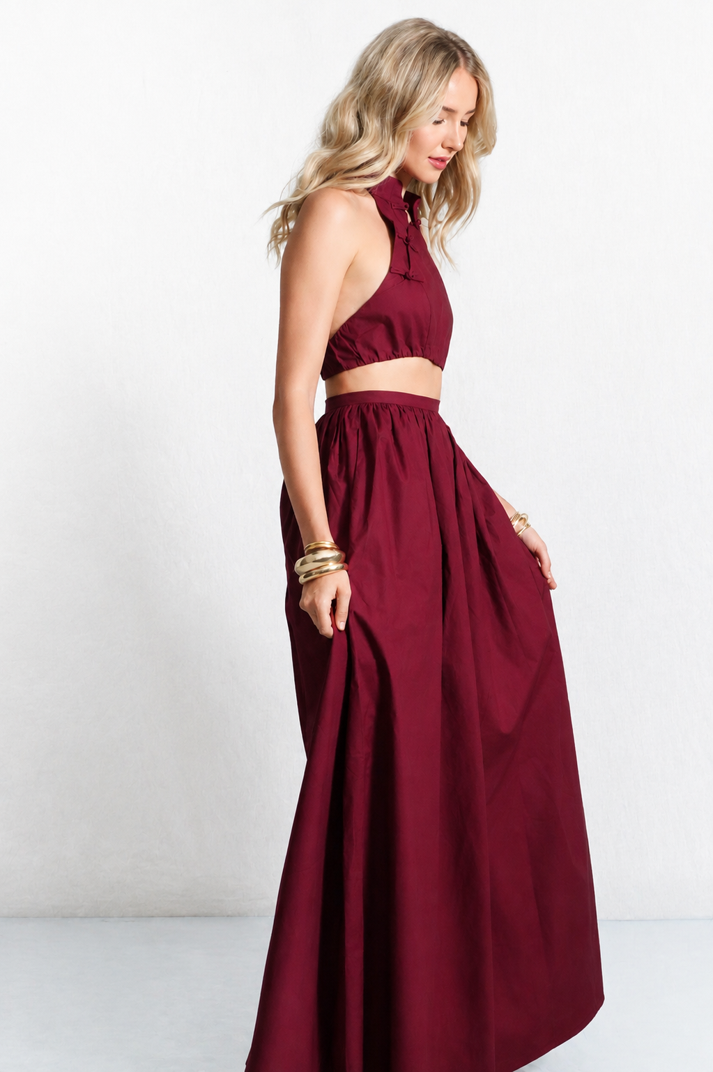 Olivia Cropped Top Skirt Set