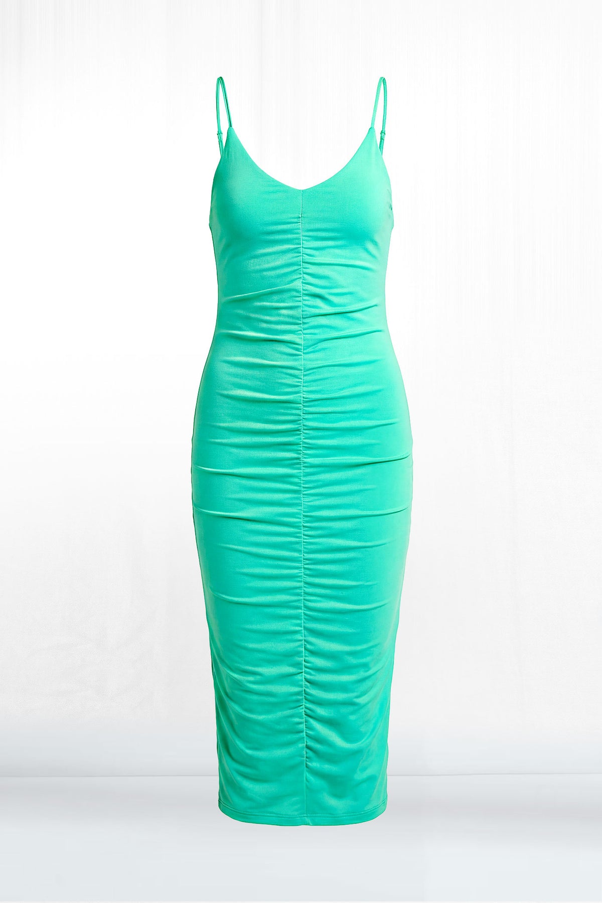 Melina Criss Cross Spaghetti Strap Bodycon Midi Dress
