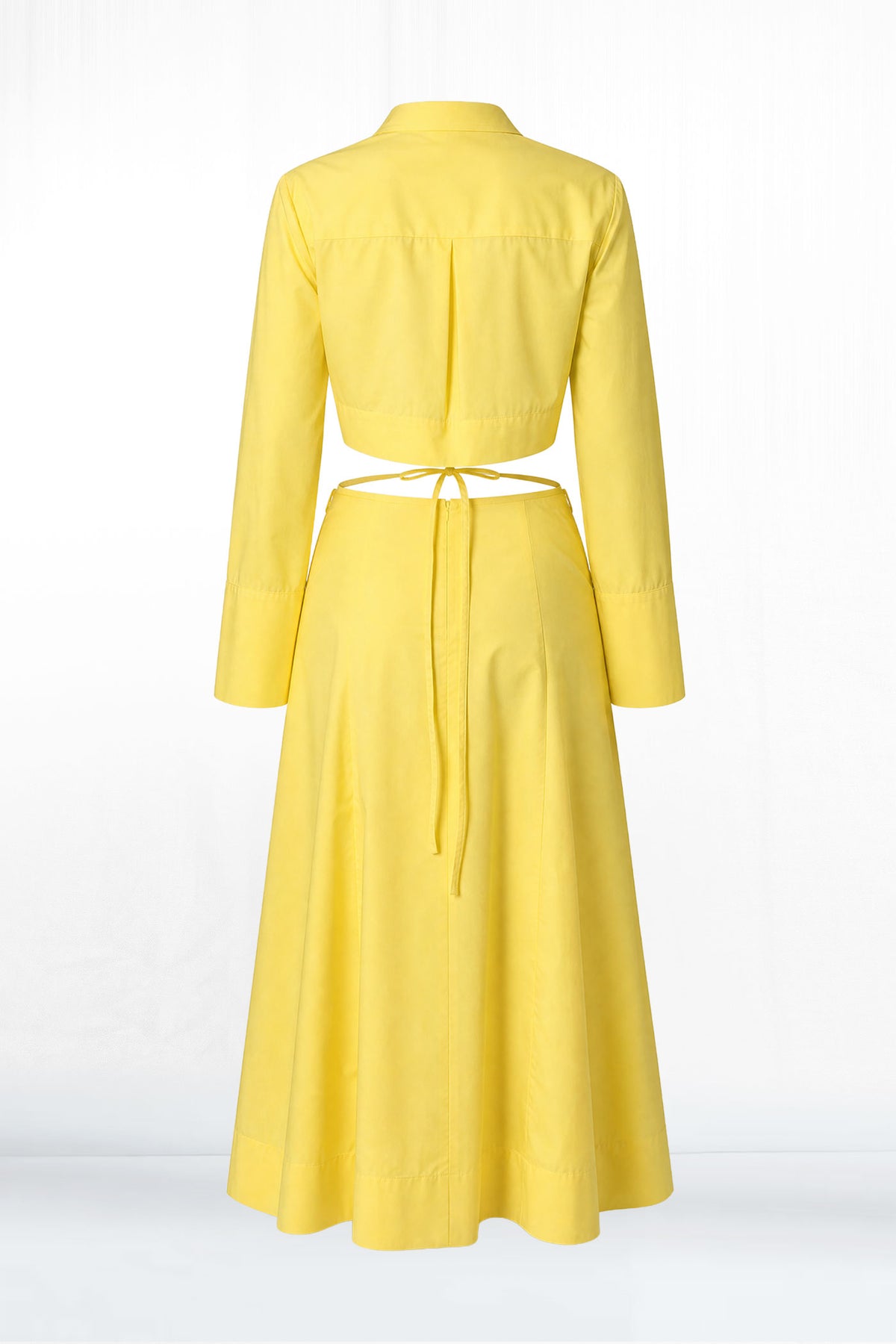 Peacock Yello Long Sleeve Side Cutout Dress