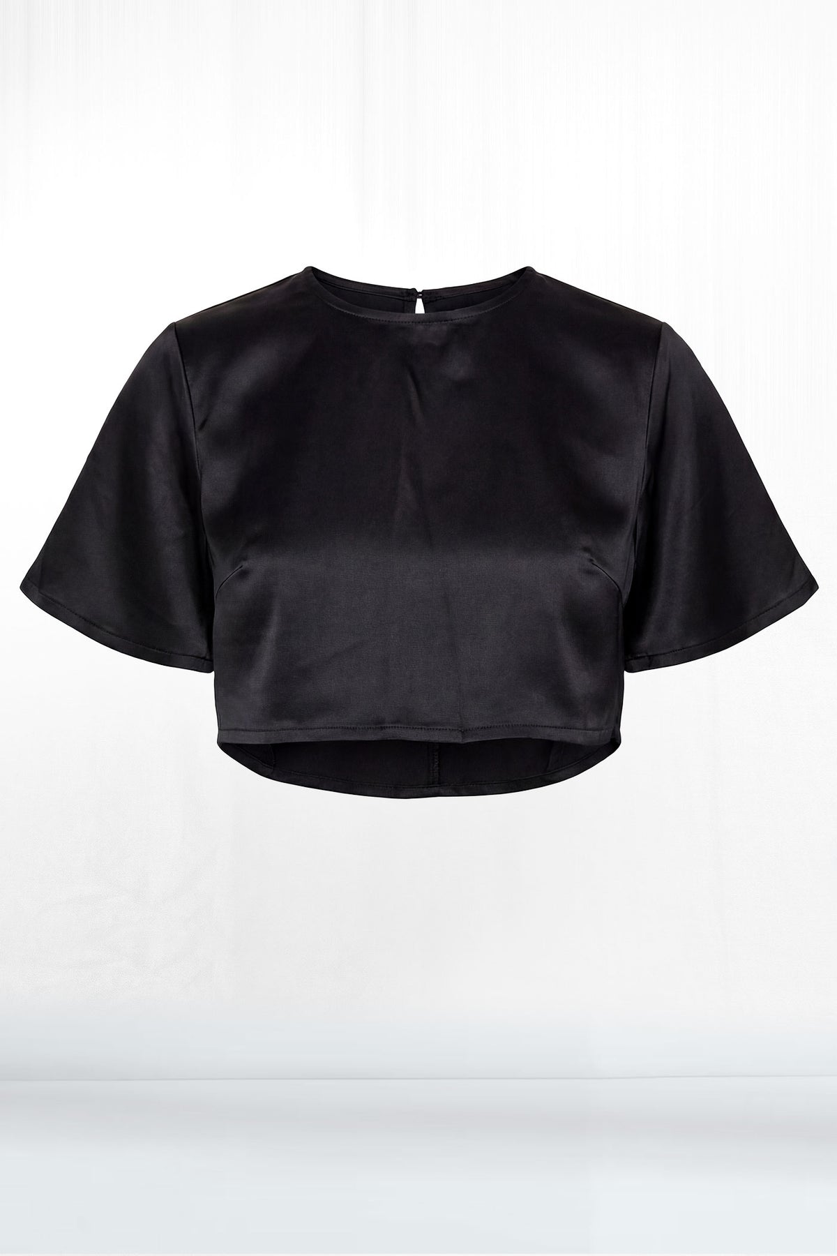 Poppy Short Sleeve Tie Back Seemless Silky Crop Top