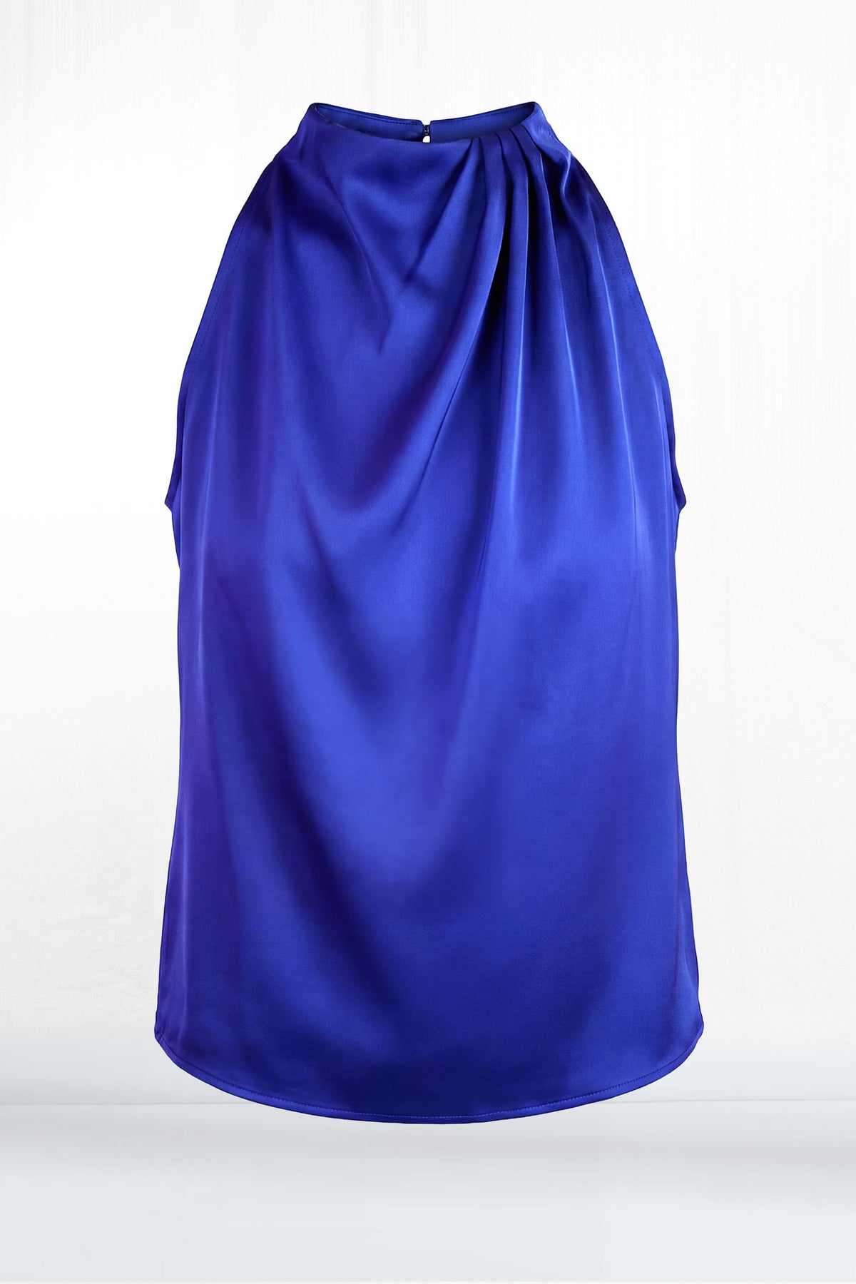 Shianne Blue Pleated Silky Top
