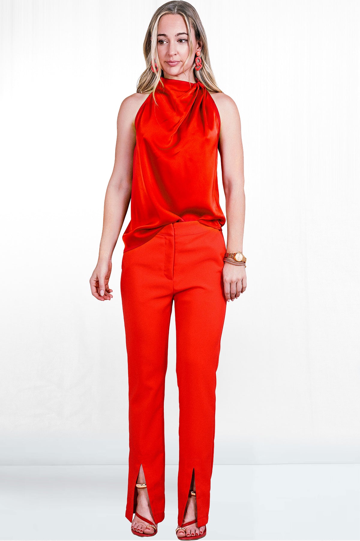 Shianne Pleated Silky Top