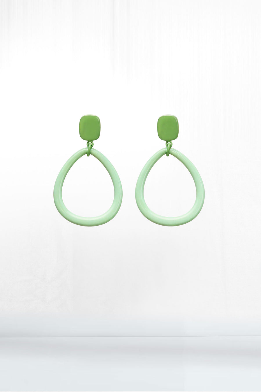 Stud and Hoop Medium Green Earrings