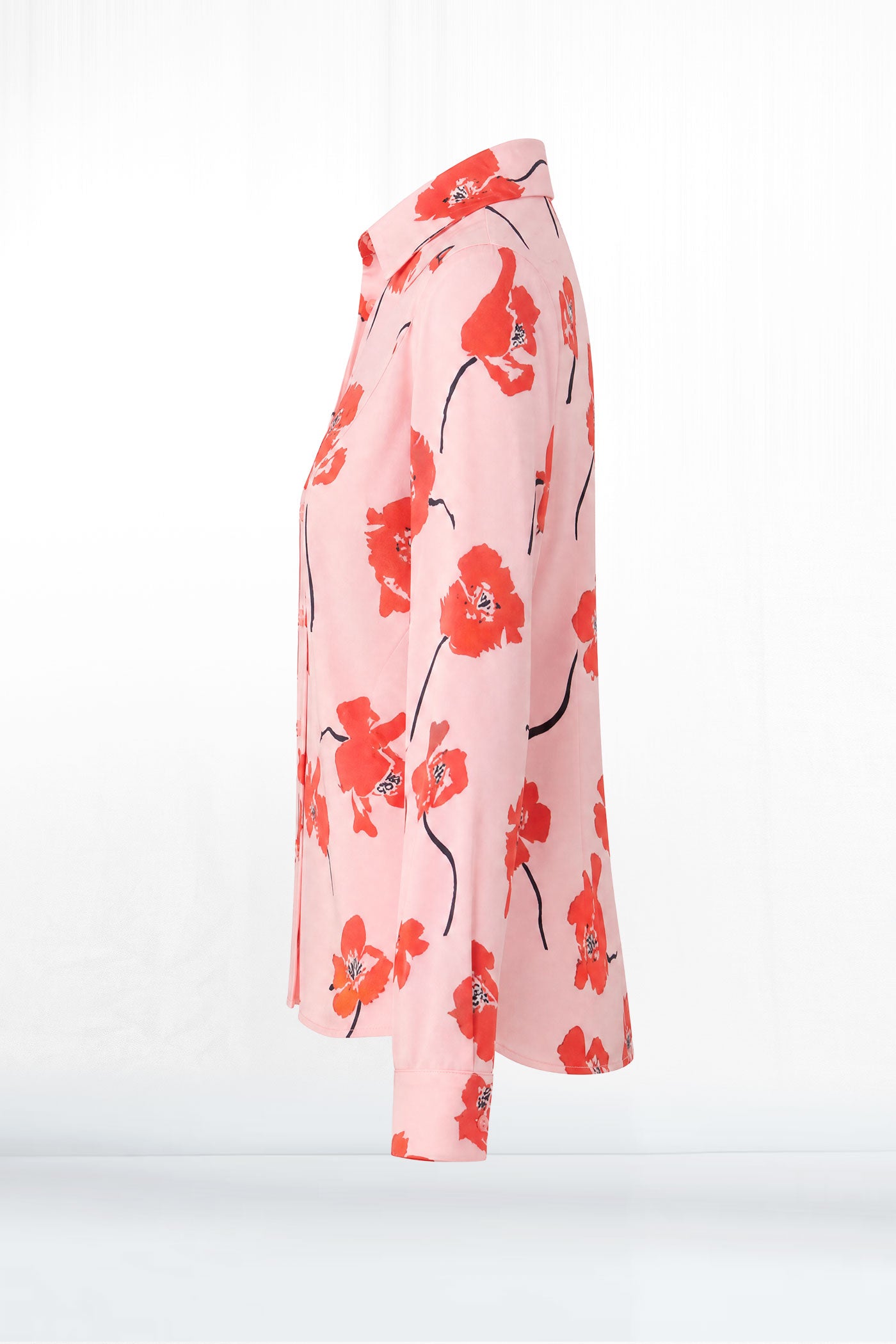 Tessa Pink Peony Long Sleeve Button Down Blouse