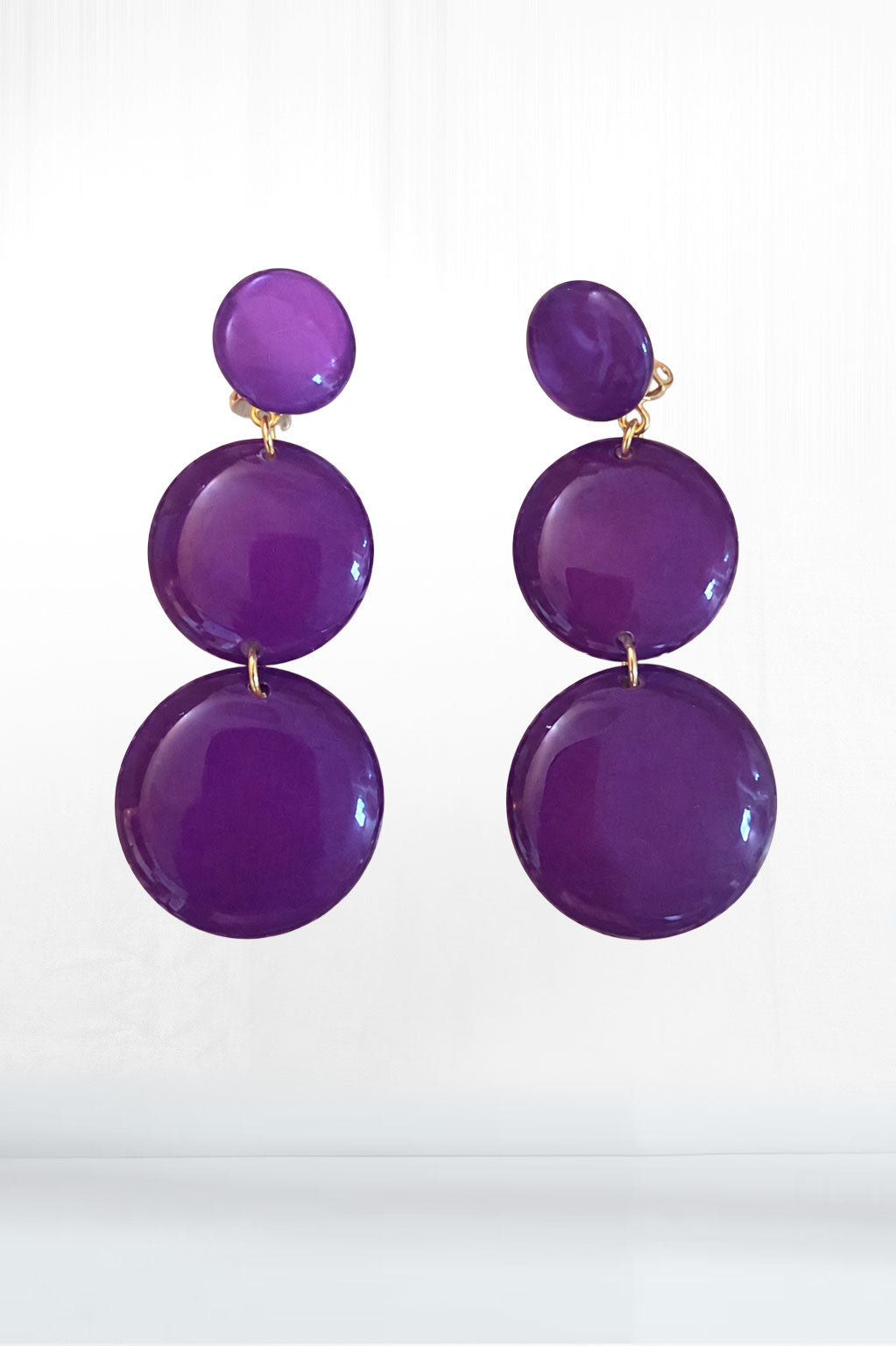 Amethyst Gloss Disc Drop Earrings - GRL Society