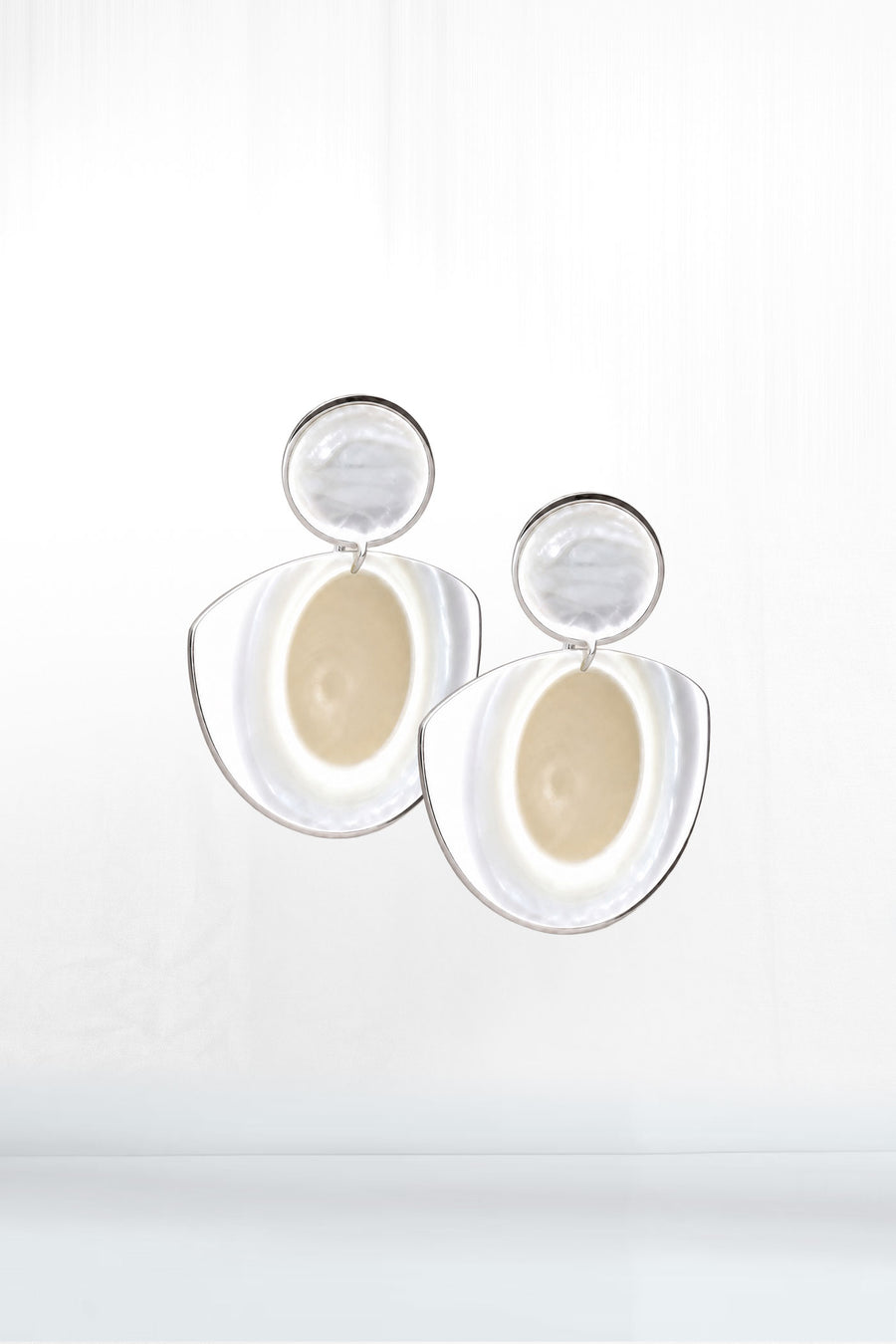 Rounded Pearl Drop Earrings