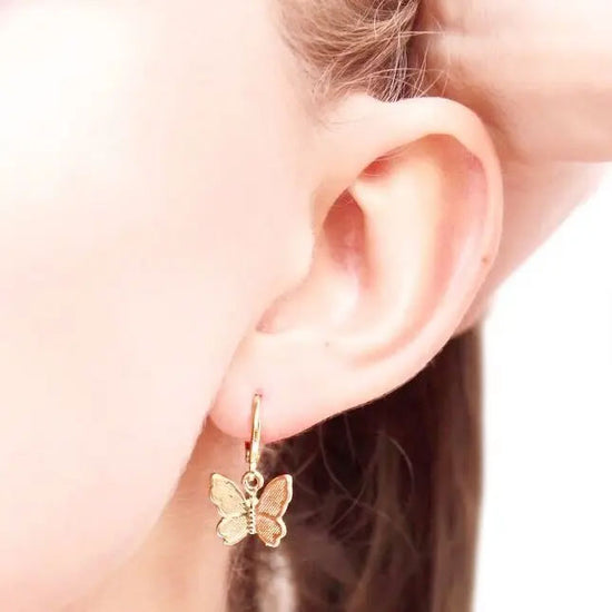 Butterfly Huggies Hoop Earrings