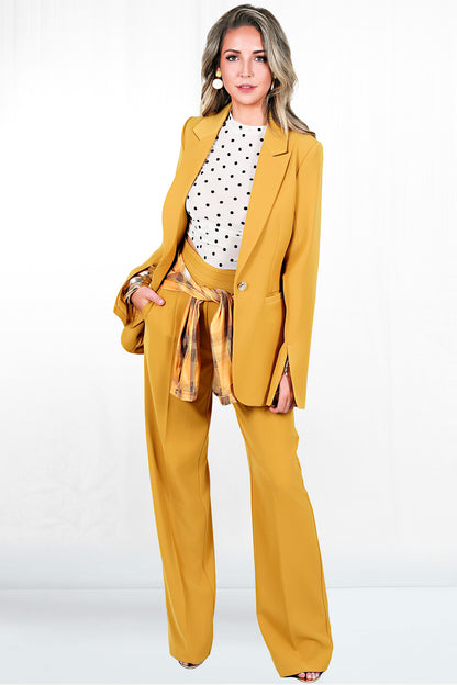Rosali One Button Slim Fit Slit Sleeve Blazer