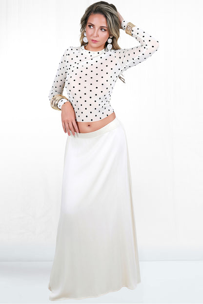 Bella Long Sleeve Polkadot Sheer Top