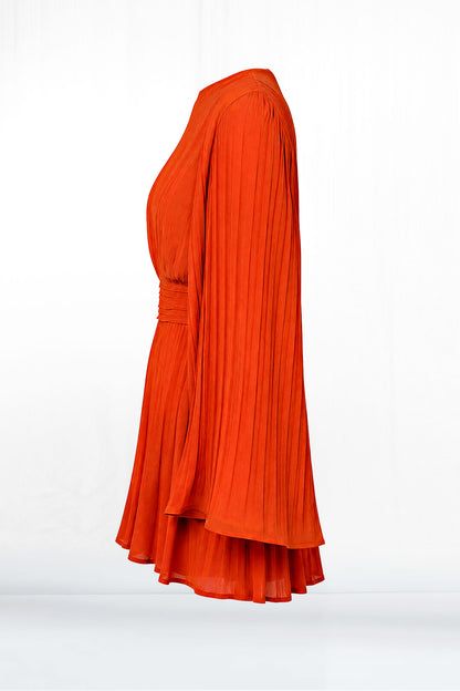 Aurora Batwing Sleeve Wide Waist Pleated Romper