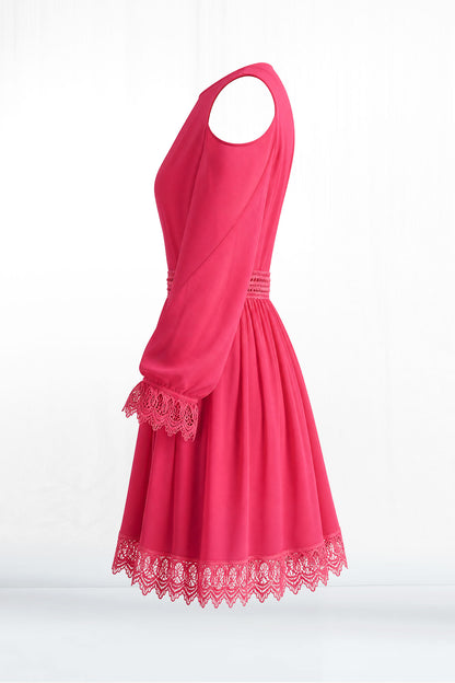 Ava Lace Long Sleeve Cutout Shoulder Dress