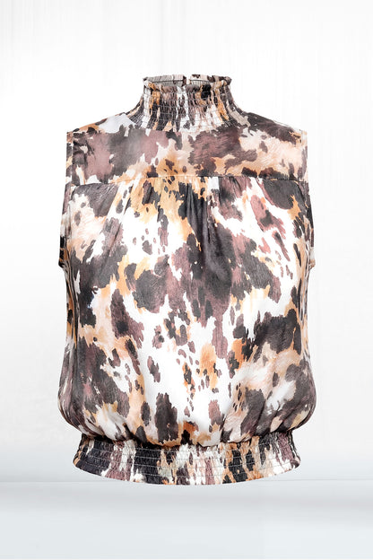 Avery Sleeveless High Neck Zip Closure Top