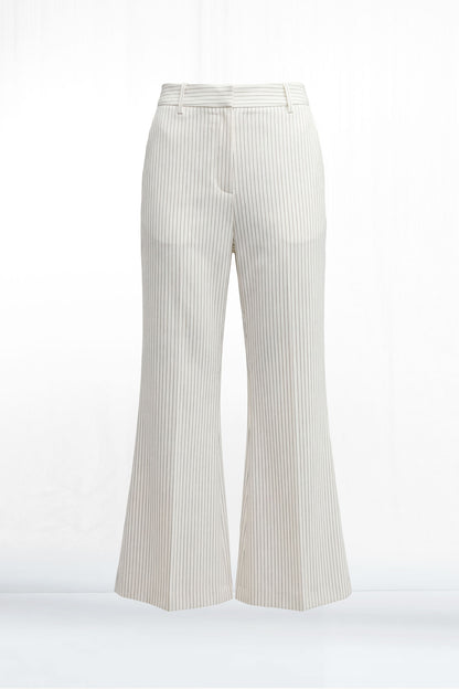 Chloe Pinstripe Pocket Flared Ankle Pant