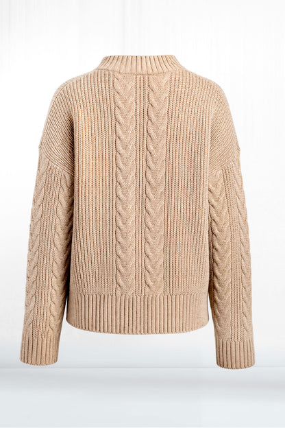 Crew Neck Spring Cable Sweater