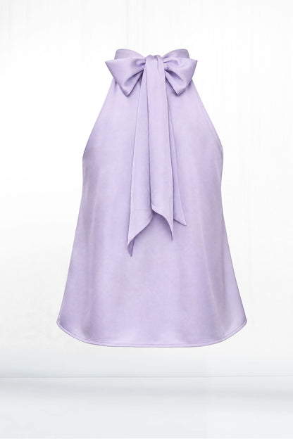 Daytona Sleeveless Tie Neck Silk Top