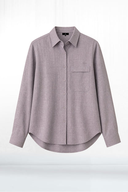 Della Long Sleeve Button Down Loose Fit Shirt