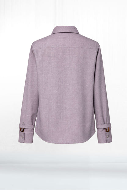 Della Long Sleeve Button Down Loose Fit Shirt