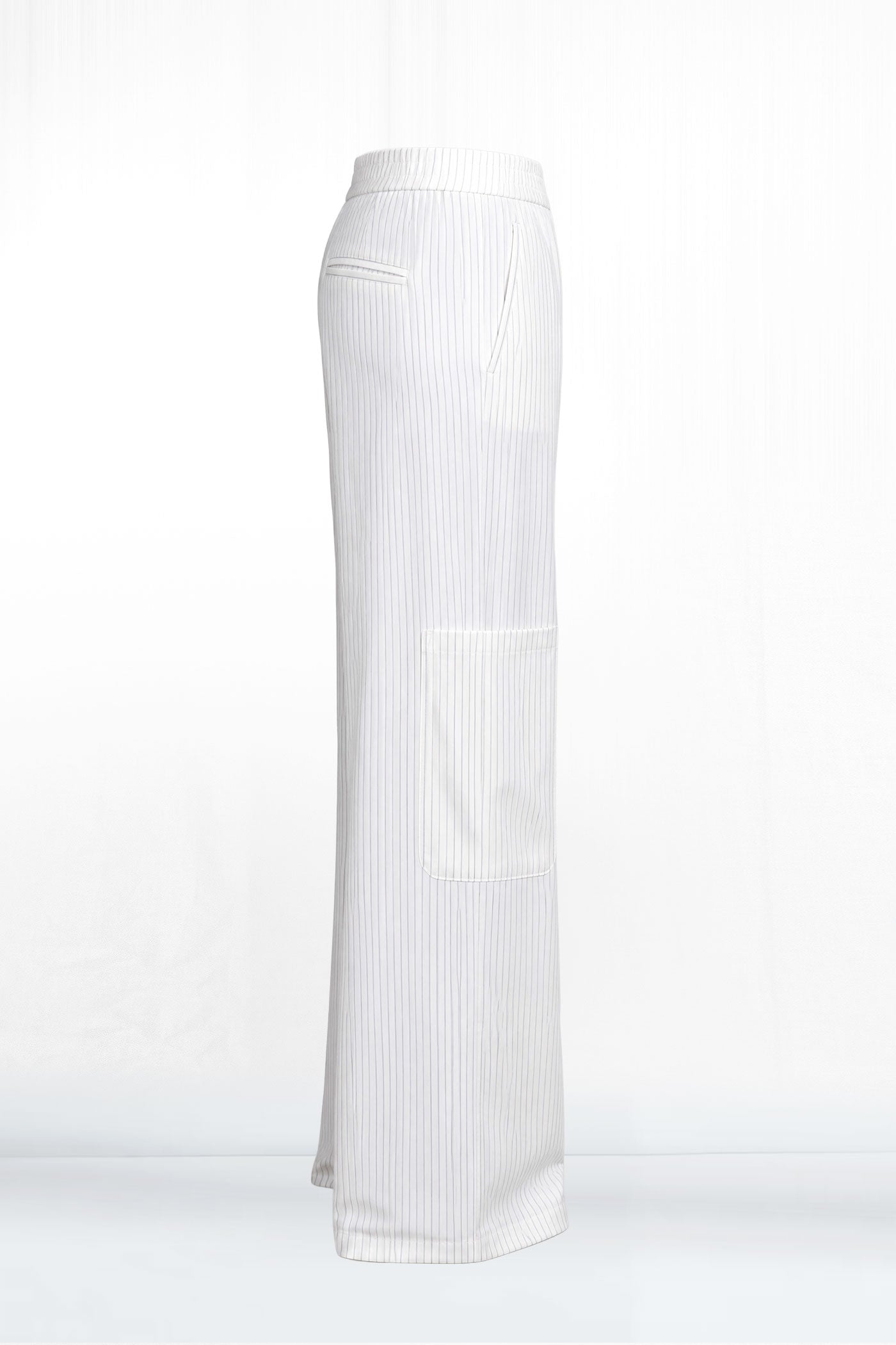Evelyn Full Length White Pinstripe Pant
