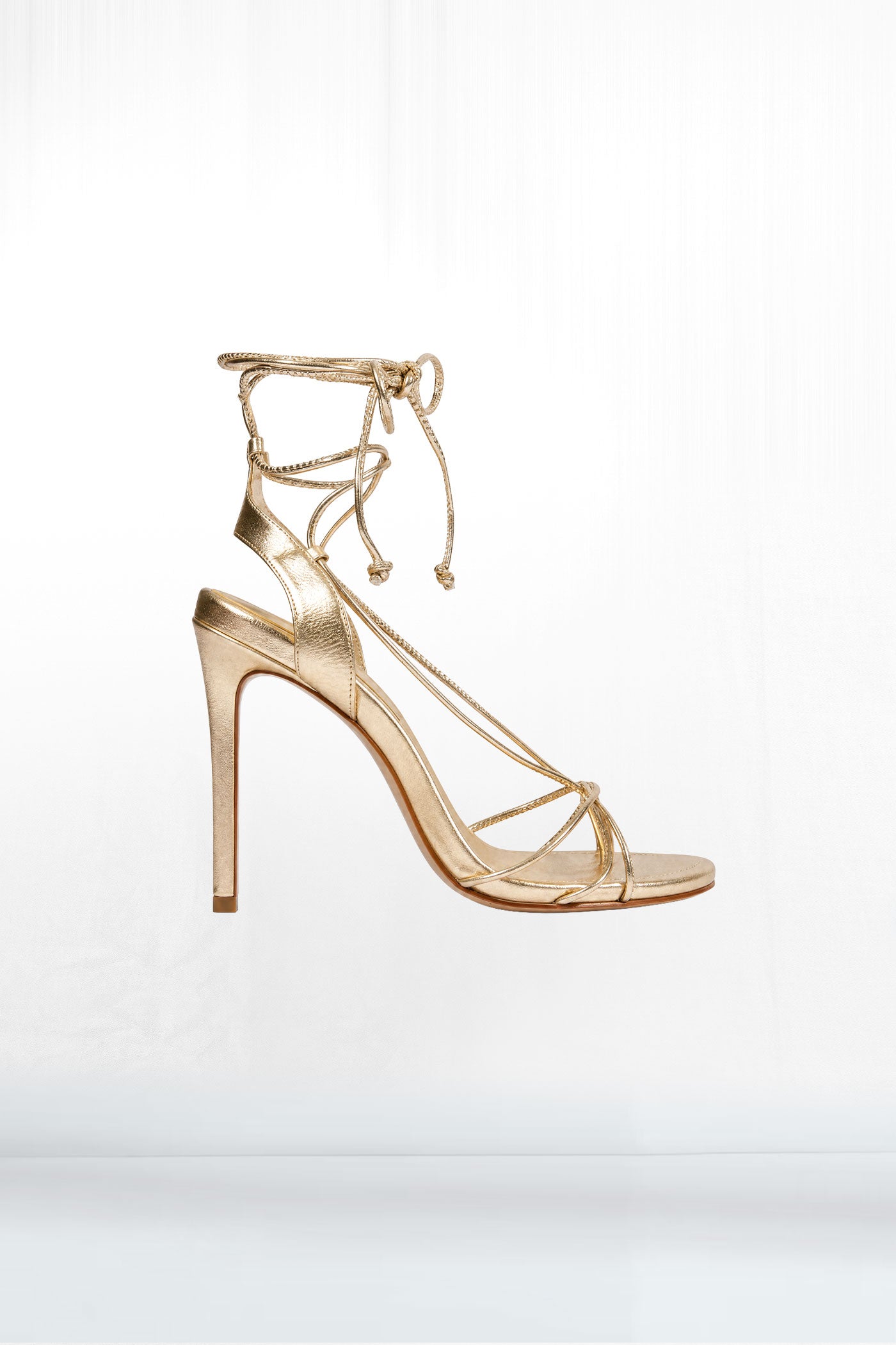 Gold Strappy Open Toe Shoe