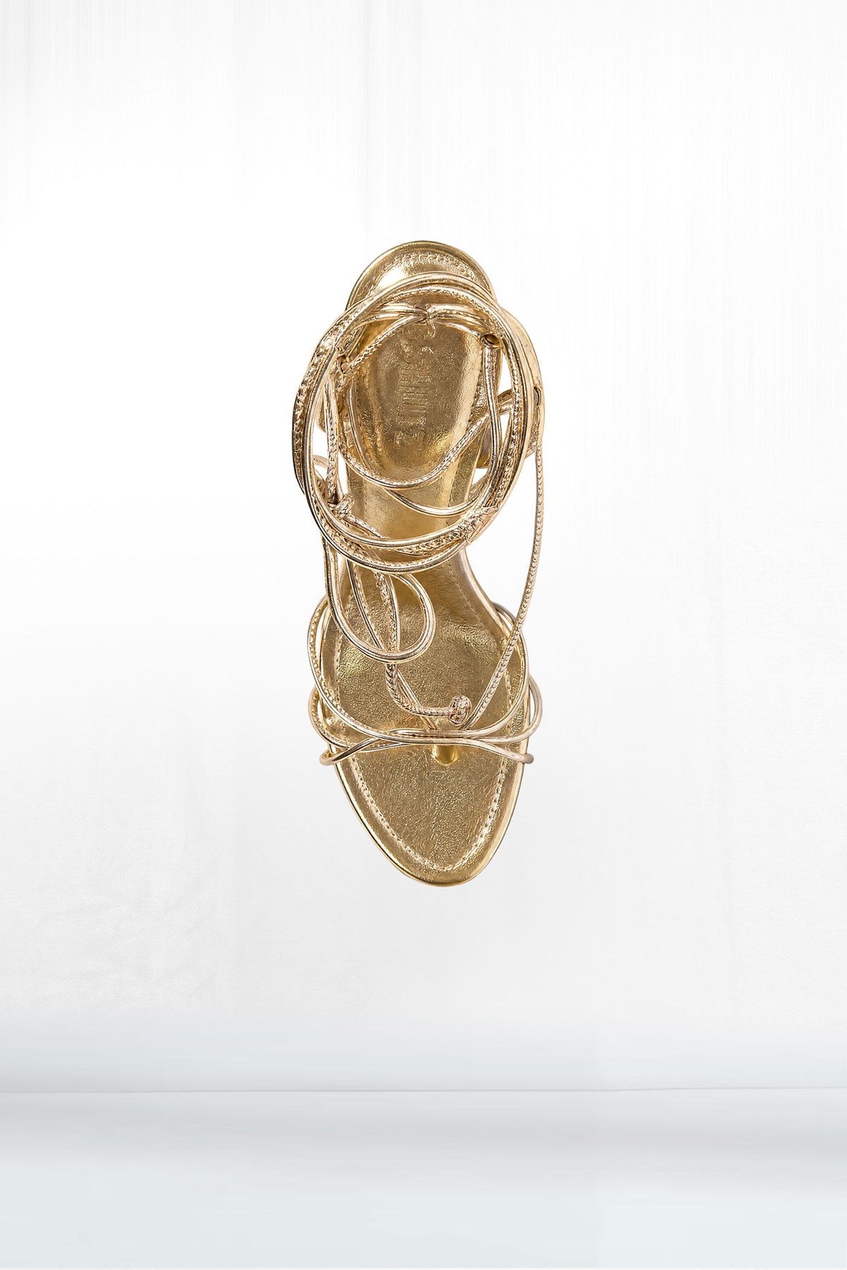 Gold Strappy Open Toe Shoe