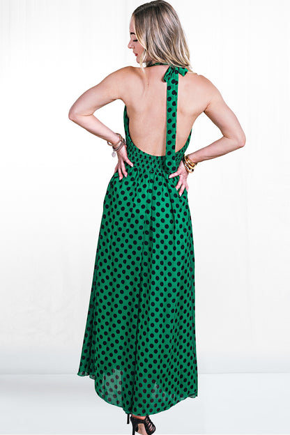 Jazzie Halter Tie Polka Dot Dress
