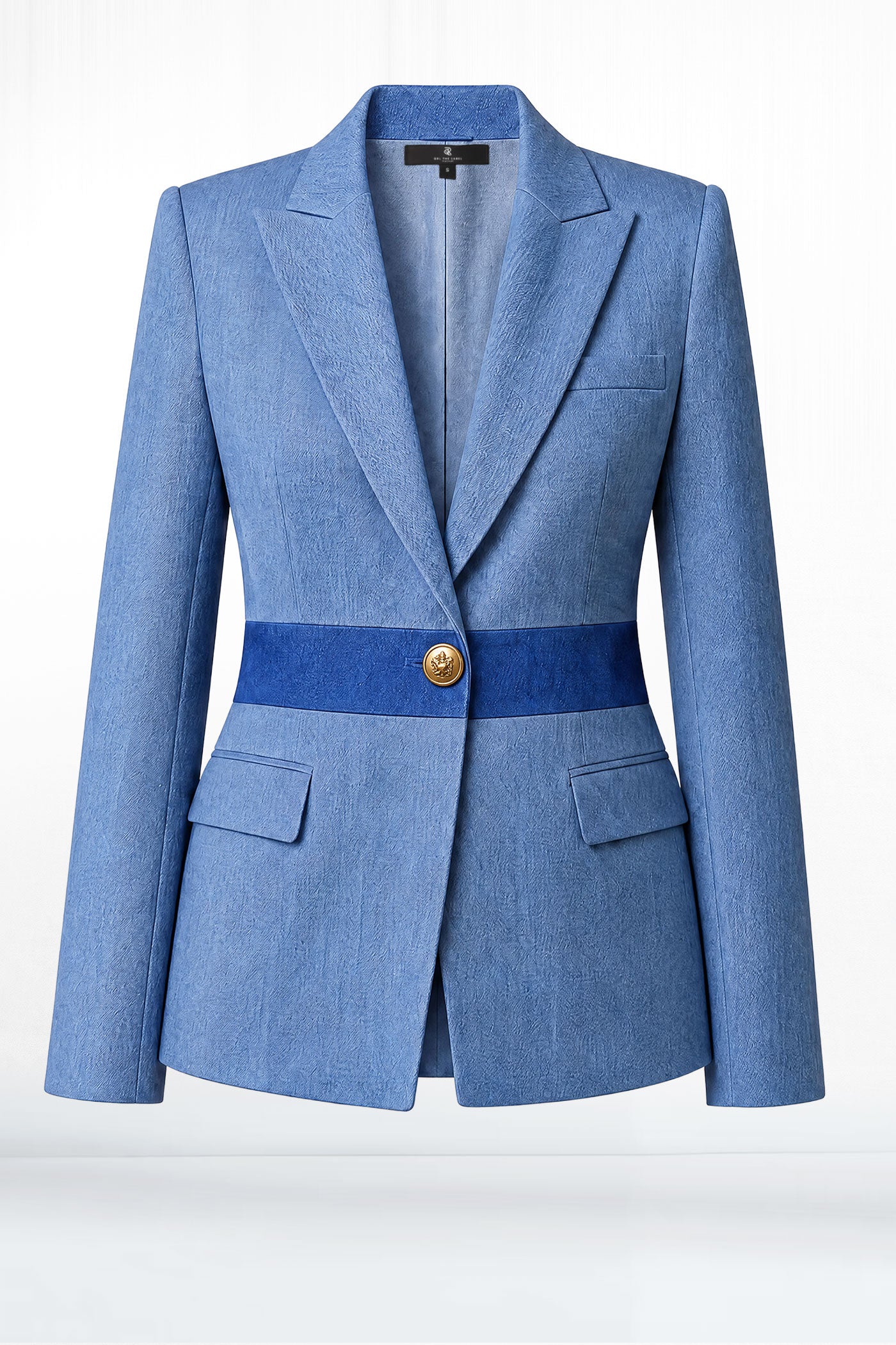 Lex Two Tone Denim Blazer - Denim #color_denim