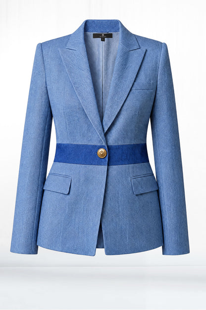 Lex Two Tone Denim Blazer - Denim 