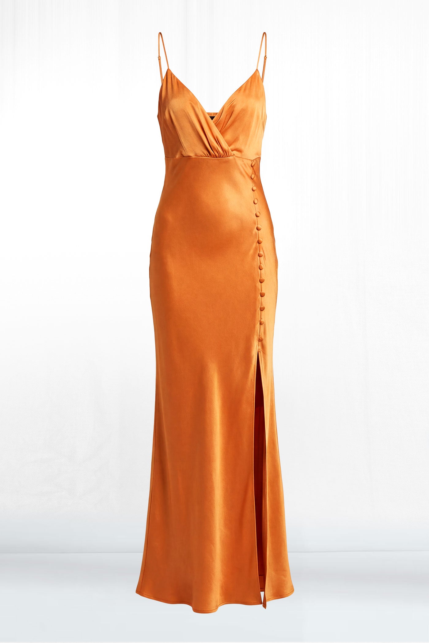 Lexi Spaghetti Strap High Slit Silky Dress