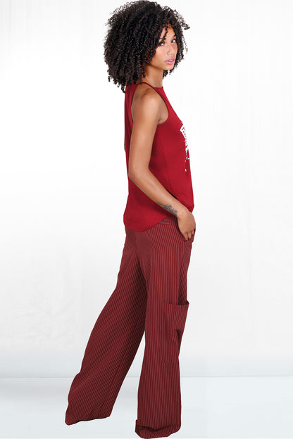 Logan Red Pinstripe Cargo Pant