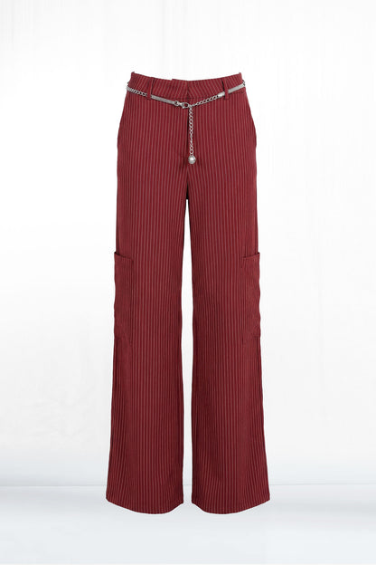 Logan Red Pinstripe Cargo Pant