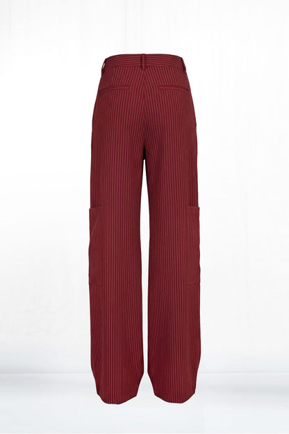 Logan Red Pinstripe Cargo Pant