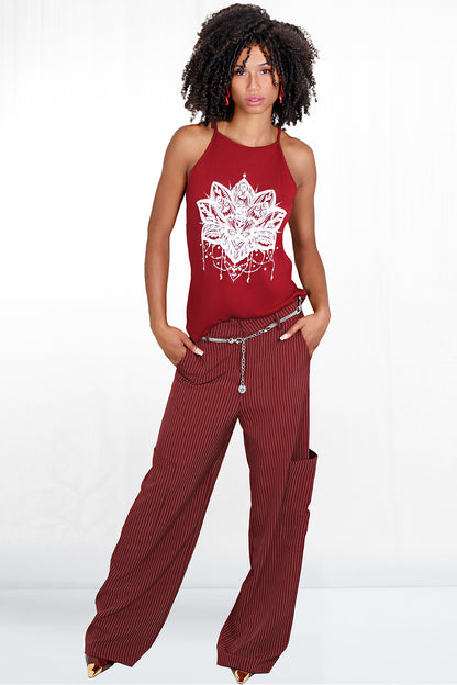 Logan Red Pinstripe Cargo Pant