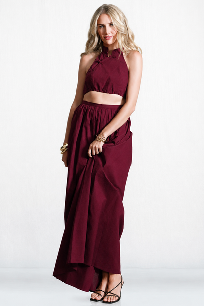 Olivia Cropped Top Skirt Set
