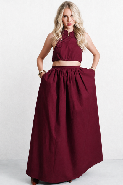 Olivia Cropped Top Skirt Set