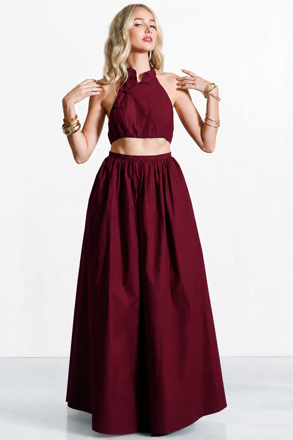 Olivia Cropped Top Skirt Set