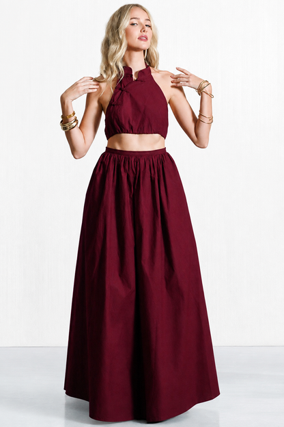 Olivia Cropped Top Skirt Set