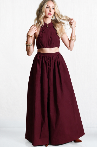 Olivia Cropped Top Skirt Set
