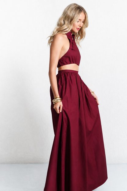 Olivia Cropped Top Skirt Set