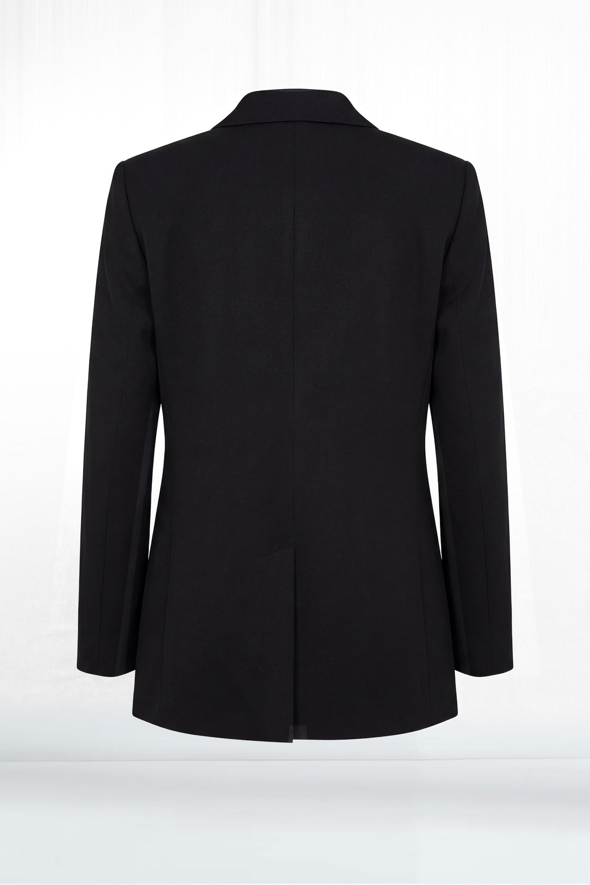 Natalia Black Two Button Straight Fit Textured Blazer