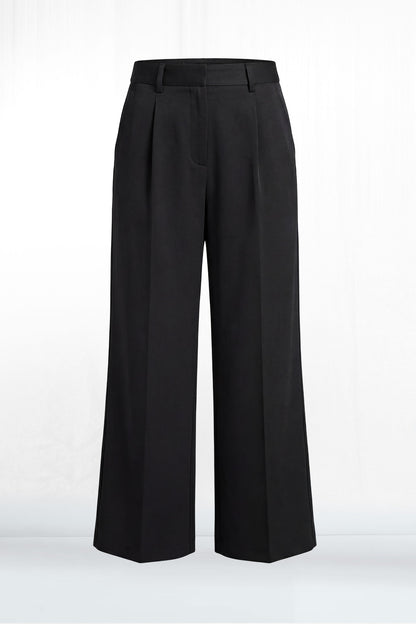 Natalia Black Wide Straight Suit Pant