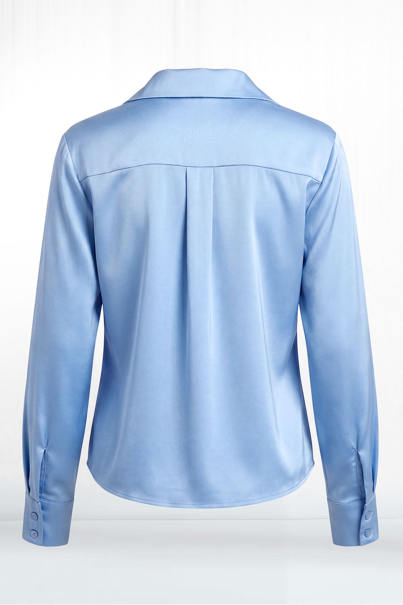 Penelope Long Sleeve Collared Cowl Neck Silky Top