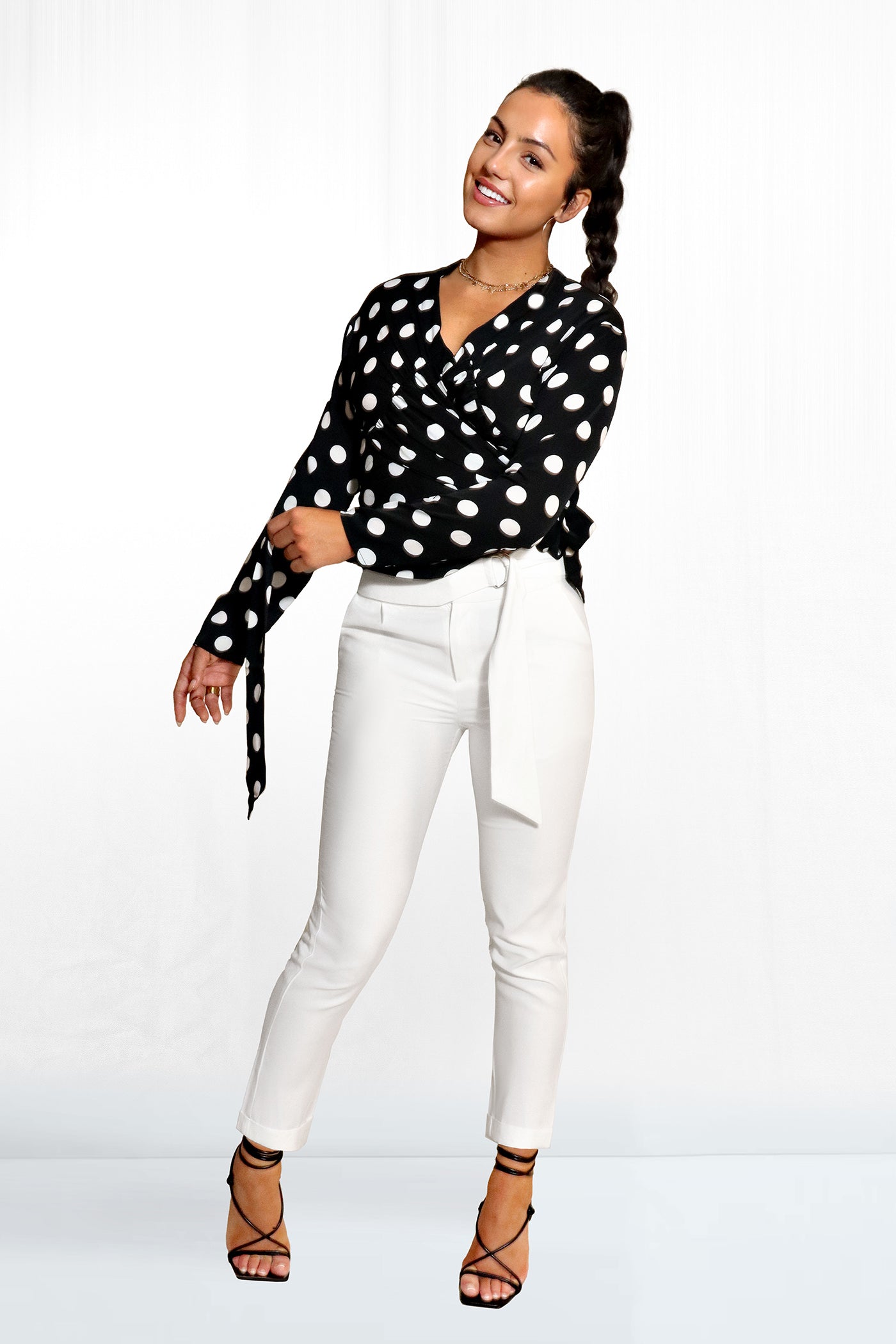 Piper Slim Fit Flat Front Belted Cotton Blend Pants